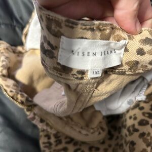 Risen Jeans Leopard Print Barrel Jean